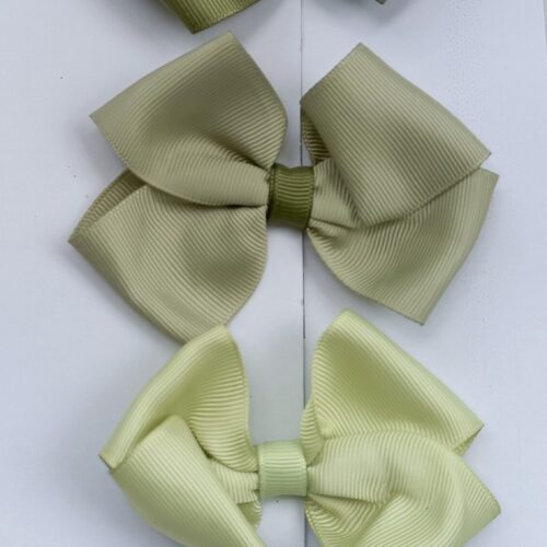 Tripple decker: Army Green,Light ArmyGreen and Light Green Hair Bows Mini