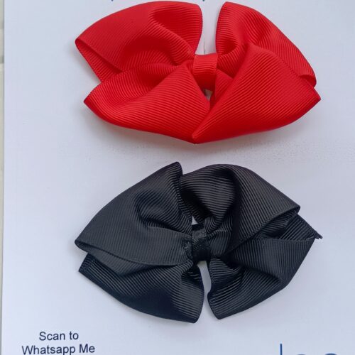 Double Delight: Red and Black Hair Bows Mini