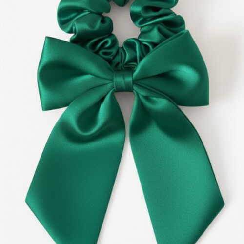 Emerald Green Scrunchie Hair Bow